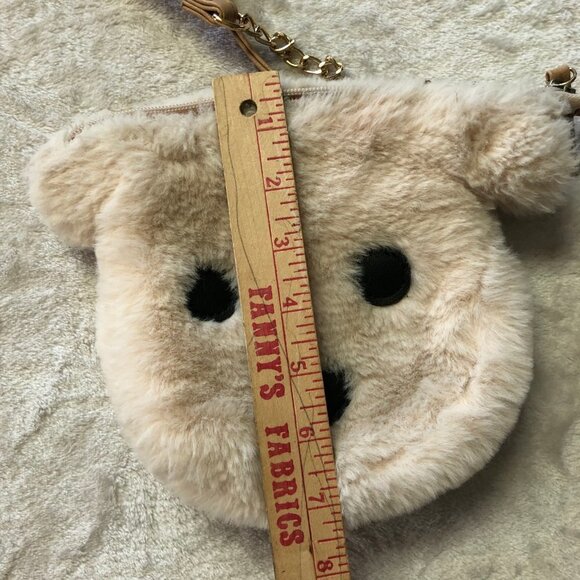 DEB & Dave Cute Bear Shoulder Bag Faux Fur 7" x 7.5" - Picture 7 of 7